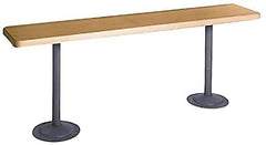 Made in USA - 8' Long x 9-1/2" Wide x 1-1/4" Thick, Maple Wood Bench Seat - Order Pedestals Separately - Best Tool & Supply