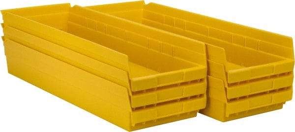 Akro-Mils - 23-5/8" Deep, Yellow Hopper Shelf Bin - 4" High x 8-3/8" Wide x 23-5/8" Long - Best Tool & Supply