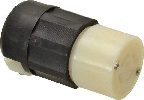 Leviton - 125/250 VAC, 20 Amp, L14-20R Configuration, Industrial Grade, Self Grounding Connector - 1 Phase, 3 Poles, 0.595 to 0.895 Inch Cord Diameter - Best Tool & Supply