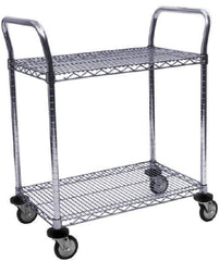 Value Collection - 800 Lb Capacity, 24" Wide x 36" Long x 39" High Wire Cart - 2 Shelf, Steel, Swivel Casters - Best Tool & Supply