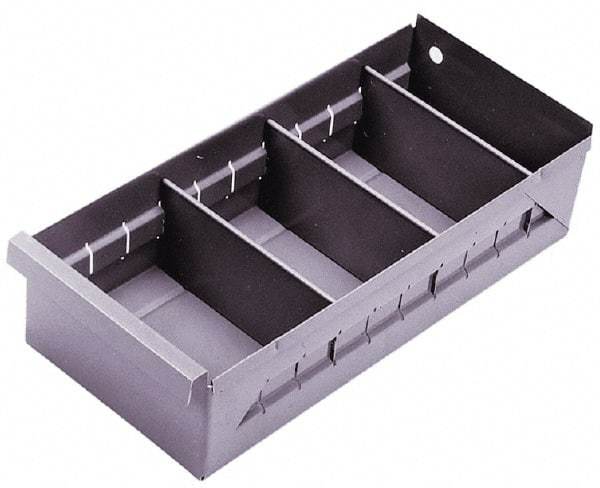 Durham - 11-3/4" Deep, Gray Steel Drawer Bin - 2-3/4" High x 5-3/8" Wide x 11-3/4" Long - Best Tool & Supply