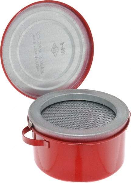 Eagle - 1 Quart Capacity, Coated Steel, Red Bench Can - 3-5/8 Inch High x 6-1/4 Inch Diameter, 2-1/2 Inch Dasher Diameter - Best Tool & Supply