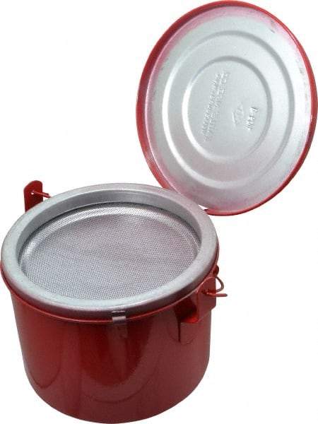 Eagle - 4 Quart Capacity, Coated Steel, Red Bench Can - 6-1/2 Inch High x 8 Inch Diameter, 2-1/2 Inch Dasher Diameter - Best Tool & Supply