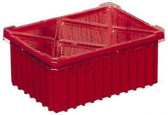 Akro-Mils - 0.59 Cu Ft, 40 Lb Load Capacity Red Polypropylene Dividable Container - Stacking, 16-1/2" Long x 10.9" Wide x 8" High - Best Tool & Supply