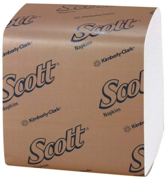 Scott - 17" Long x 17" Wide, 1/4 Fold Dinner Paper Napkins - 1 Ply, White - Best Tool & Supply