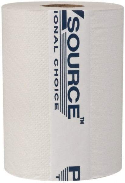 PRO-SOURCE - Hard Roll of 1 Ply White Paper Towels - 8" Wide, 350' Roll Length - Best Tool & Supply