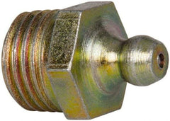 Value Collection - Straight Head Angle, 1/4 NPT Steel Thread-Forming Grease Fitting - 14.29mm Hex - Best Tool & Supply