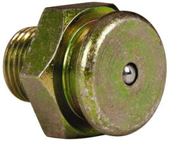 Value Collection - Straight Head Angle, 1/8 NPT Steel Button-Head Grease Fitting - 15.88mm Hex - Best Tool & Supply