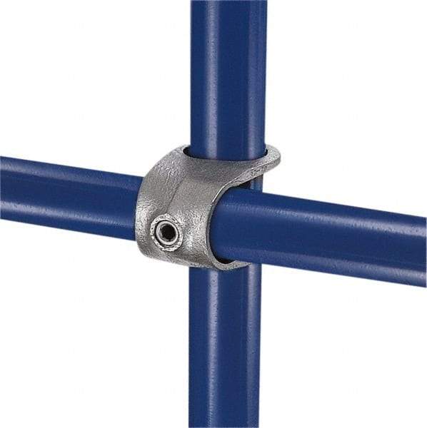 Kee - 3/4" Pipe, Clamp-On Crossover, Malleable Iron Cross Pipe Rail Fitting - Galvanized Finish - Best Tool & Supply