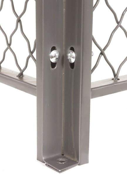 Folding Guard - 7' Tall, Temporary Structure Corner Post - Grey Enamel Finish, for Temporary Structures - Best Tool & Supply