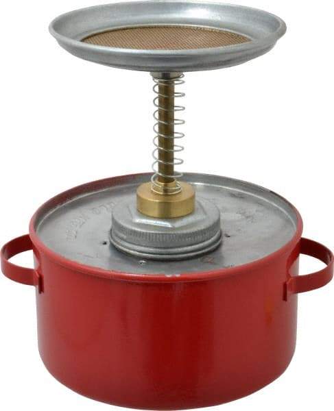 Eagle - 1 Quart Capacity, 8 Inch High x 6-1/4 Inch Diameter, Galvanized Steel Plunger Can - 5-1/4 Inch Dasher Diameter, Red, Approval Listing/Regulation FM - Best Tool & Supply