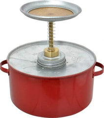 Eagle - 2 Quart Capacity, 8-1/2 Inch High x 8 Inch Diameter, Galvanized Steel Plunger Can - 5-1/4 Inch Dasher Diameter, Red, Approval Listing/Regulation FM - Best Tool & Supply