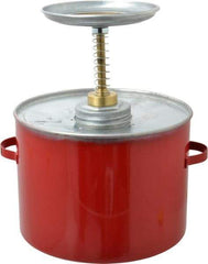 Eagle - 4 Quart Capacity, 10-3/4 Inch High x 8 Inch Diameter, Galvanized Steel Plunger Can - 5-1/4 Inch Dasher Diameter, Red, Approval Listing/Regulation FM - Best Tool & Supply