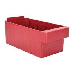 Quantum Storage - 11-5/8" Deep, Red High-Impact Polystyrene Drawer Bin - 4-5/8" High x 5-9/16" Wide x 11-5/8" Long - Best Tool & Supply