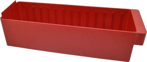 Quantum Storage - 17-5/8" Deep, Red High-Impact Polystyrene Drawer Bin - 4-5/8" High x 5-9/16" Wide x 17-5/8" Long - Best Tool & Supply