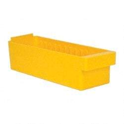 Quantum Storage - 17-5/8" Deep, Yellow High-Impact Polystyrene Drawer Bin - 4-5/8" High x 5-9/16" Wide x 17-5/8" Long - Best Tool & Supply