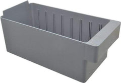 Quantum Storage - 11-5/8" Deep, Gray High-Impact Polystyrene Drawer Bin - 4-5/8" High x 5-9/16" Wide x 11-5/8" Long - Best Tool & Supply