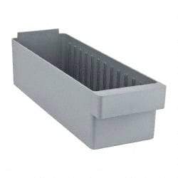 Quantum Storage - 17-5/8" Deep, Gray High-Impact Polystyrene Drawer Bin - 4-5/8" High x 5-9/16" Wide x 17-5/8" Long - Best Tool & Supply