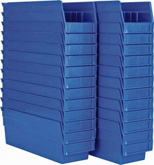 Akro-Mils - 11-5/8" Deep, Blue Hopper Shelf Bin - 4" High x 4-1/8" Wide x 11-5/8" Long - Best Tool & Supply