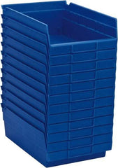 Akro-Mils - 11-5/8" Deep, Blue Hopper Shelf Bin - 4" High x 8-3/8" Wide x 11-5/8" Long - Best Tool & Supply