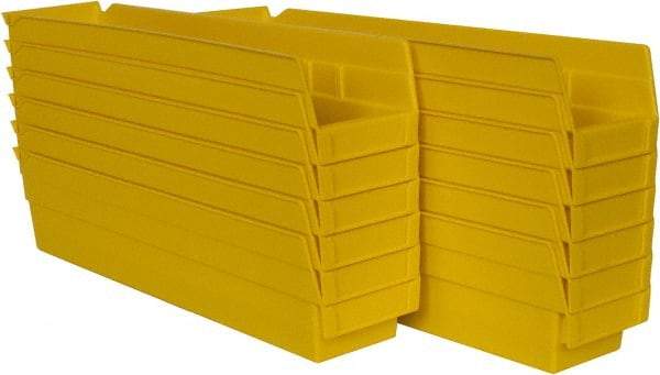 Akro-Mils - 17-7/8" Deep, Yellow Hopper Shelf Bin - 4" High x 4-1/8" Wide x 17-7/8" Long - Best Tool & Supply