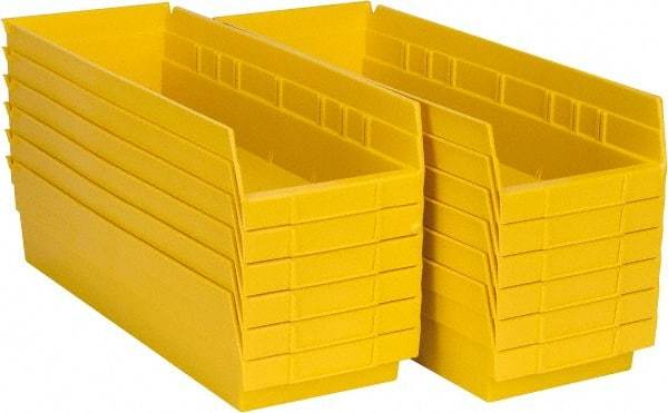 Akro-Mils - 17-7/8" Deep, Yellow Hopper Shelf Bin - 4" High x 6-5/8" Wide x 17-7/8" Long - Best Tool & Supply