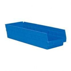 Akro-Mils - 17-7/8" Deep, Blue Hopper Shelf Bin - 4" High x 6-5/8" Wide x 17-7/8" Long - Best Tool & Supply