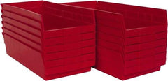 Akro-Mils - 17-7/8" Deep, Red Hopper Shelf Bin - 4" High x 8-3/8" Wide x 17-7/8" Long - Best Tool & Supply