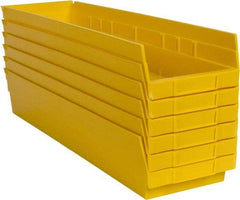 Akro-Mils - 23-5/8" Deep, Yellow Hopper Shelf Bin - 4" High x 6-5/8" Wide x 23-5/8" Long - Best Tool & Supply