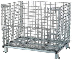 Nashville Wire - 40" Long x 32" Wide x 34-1/2" High Steel Basket-Style Bulk Folding Wire Stackable Container - 4,000 Lb. Load Capacity - Best Tool & Supply