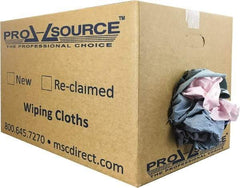 PRO-SOURCE - Reclaimed Poly/Cotton T-Shirt Rags - Assorted Colors, Poly/Cotton, Low Lint, 25 Lbs. at 4 to 6 per Pound, Box - Best Tool & Supply