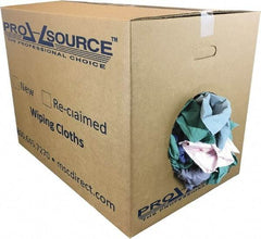 PRO-SOURCE - Reclaimed Poly/Cotton T-Shirt Rags - Assorted Colors, Poly/Cotton, Low Lint, 50 Lbs. at 4 to 6 per Pound, Box - Best Tool & Supply