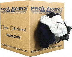 PRO-SOURCE - Reclaimed Poly/Cotton T-Shirt Rags - Assorted Colors, Polo, Low Lint, 5 Lbs. at 3 to 4 per Pound, Box - Best Tool & Supply