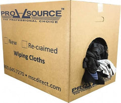 PRO-SOURCE - Reclaimed Cotton T-Shirt Rags - Assorted Colors, Polo, Low Lint, 50 Lbs. at 3 to 4 per Pound, Box - Best Tool & Supply