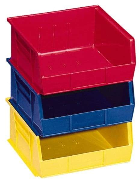 Akro-Mils - 20 Lb. Load Capacity, 10-7/8" Deep, Yellow Polymer Hopper Stacking Bin - 4" High x 4-1/8" Wide x 10-7/8" Long - Best Tool & Supply