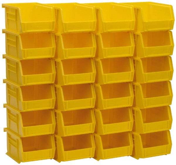 Akro-Mils - 10 Lb. Load Capacity, 5-3/8" Deep, Yellow Polymer Hopper Stacking Bin - 3" High x 4-1/8" Wide x 5-3/8" Long - Best Tool & Supply