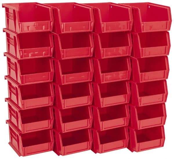 Akro-Mils - 10 Lb. Load Capacity, 5-3/8" Deep, Red Polymer Hopper Stacking Bin - 3" High x 4-1/8" Wide x 5-3/8" Long - Best Tool & Supply