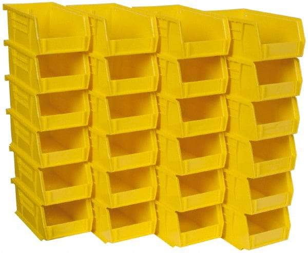 Akro-Mils - 10 Lb. Load Capacity, 7-3/8" Deep, Yellow Polymer Hopper Stacking Bin - 3" High x 4-1/8" Wide x 7-3/8" Long - Best Tool & Supply