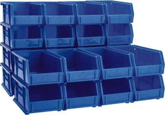 Akro-Mils - 10 Lb. Load Capacity, 7-3/8" Deep, Blue Polymer Hopper Stacking Bin - 3" High x 4-1/8" Wide x 7-3/8" Long - Best Tool & Supply