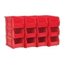 Akro-Mils - 30 Lb. Load Capacity, 10-7/8" Deep, Red Polymer Hopper Stacking Bin - 5" High x 5-1/2" Wide x 10-7/8" Long - Best Tool & Supply