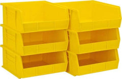 Akro-Mils - 50 Lb. Load Capacity, 10-7/8" Deep, Yellow Polymer Hopper Stacking Bin - 5" High x 11" Wide x 10-7/8" Long - Best Tool & Supply