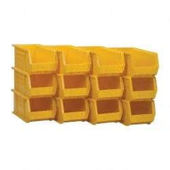 Akro-Mils - 60 Lb. Load Capacity, 14-3/4" Deep, Yellow Polymer Hopper Stacking Bin - 7" High x 8-1/4" Wide x 14-3/4" Long - Best Tool & Supply