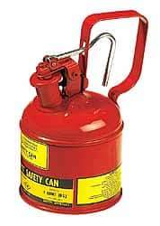 Justrite - 1 Qt Steel Type I Safety Can - 8-1/4" High x 4-3/8" Diam, Red - Best Tool & Supply