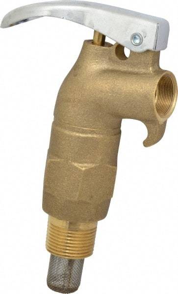 Value Collection - 3/4" NPT Brass Rigid Drum Faucet - External Arrester, Self Closing - Best Tool & Supply