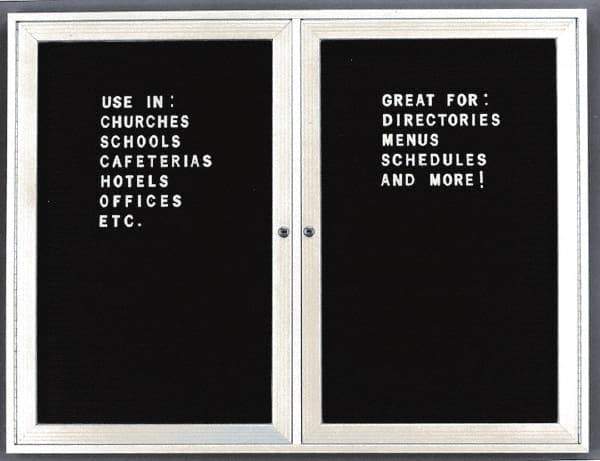 Ghent - 1 Door, 24 Inch Wide x 36 Inch High, Acrylic Enclosed Letter Board - Black - Best Tool & Supply