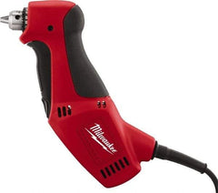 Milwaukee Tool - 3/8" Keyed Chuck, 1,300 RPM, Angled Handle Electric Drill - 3.5 Amps, 120 Volts, Reversible, Includes Chuck Key with Holder - Best Tool & Supply