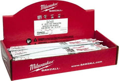 Milwaukee Tool - 9" Long x 1" Thick, Bi-Metal Reciprocating Saw Blade - Straight Profile, 10 TPI, Toothed Edge, Universal Shank - Best Tool & Supply