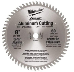 Milwaukee Tool - 8" Diam, 5/8" Arbor Hole Diam, 60 Tooth Wet & Dry Cut Saw Blade - Carbide-Tipped, Burr-Free & Smooth Action, Standard Round Arbor - Best Tool & Supply