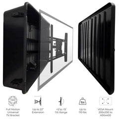 Security Monitor & TV Mounts; Mount Style: Wall; Load Capacity (Lb.): 148.00; Maximum Monitor Size: 65 in; Minimum Monitor Size: 55 in; Rotating/Tilting: Articulating; Material: Polycarbonate; Maximum Load Capacity: 148.00