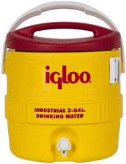 Igloo - 3 Gal Beverage Cooler - Plastic, Yellow/Red - Best Tool & Supply